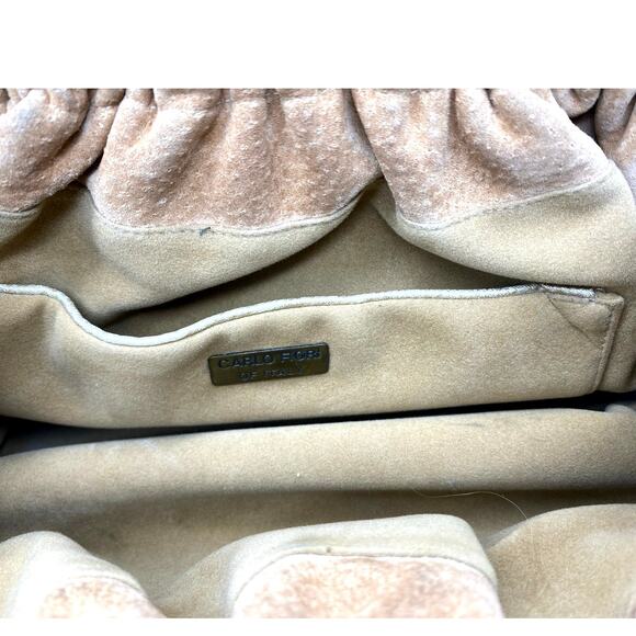 Carlo Fiori Tan suede Leather Patchwork Snakeskin Handbag‎ Italy Vtg
Chain Strap - Picture 9 of 9